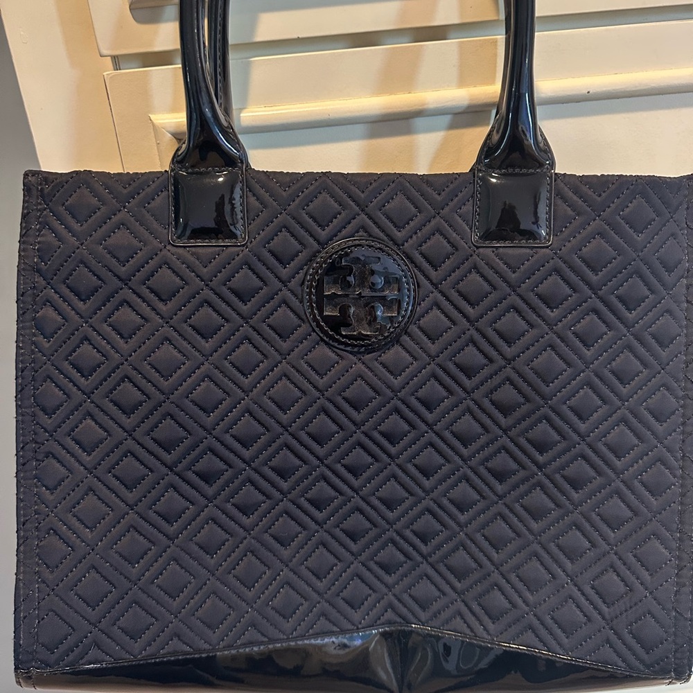 Tory Burch Black Diamond-Pattern Tote